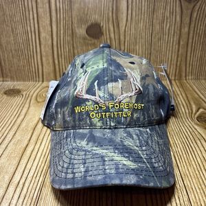 Cabelas Worlds Foremost Outfitter Embroidered Adult Baseball Cap Hat Camo Adj